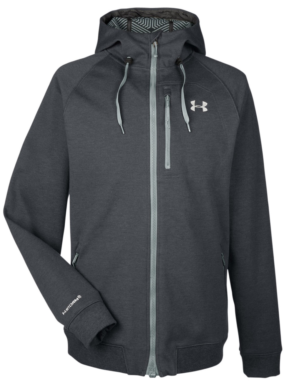 Under Armour Dobson Charcoal Gray Full-Zip Soft Shell Hooded Performance Jacket